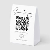 Plaque De Table Code QR moderne Scannez pour payer Venmo + Scannez (Recto)