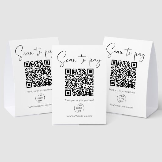 Plaque De Table Code QR moderne Scannez pour payer Venmo + Scannez (Insitu (multi))