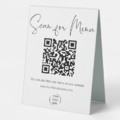 Plaque De Table Code QR moderne Scannez pour payer Venmo + Scannez (Verso)