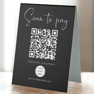 Plaque De Table Code QR moderne Scannez pour payer Venmo + Scannez