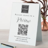 Plaque De Table Code QR moderne S'il vous plaît laissez-nous un co (En SItu (Tableau))