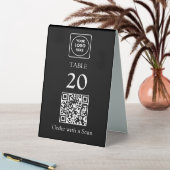 Plaque De Table Code QR noir | Numéro de table de restaurant Scan  (En SItu (Tableau))