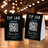 Plaque De Table Code QR noir Venmo PayPal Tip Jar