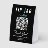 Plaque De Table Code QR noir Venmo PayPal Tip Jar (Verso)