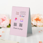 Plaque De Table Code QR PayPal venmo scan pay ajout social media d (In SItu (Mariage))