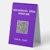 Plaque De Table Code QR personnalisé et panneau de table texte - V (Verso)