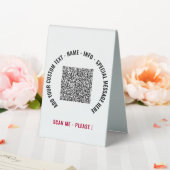 Plaque De Table Code QR personnalisé et panneau de tableau de text (In SItu (Mariage))