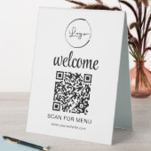 Plaque De Table Code QR personnalisé Menu Texte Entreprise moderne (En SItu (Tableau))