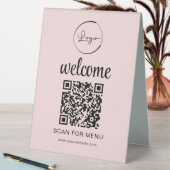 Plaque De Table Code QR personnalisé Menu Texte Entreprise moderne (En SItu (Tableau))