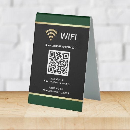 Plaque De Table Code QR personnalisé moderne pour mot de passe de 