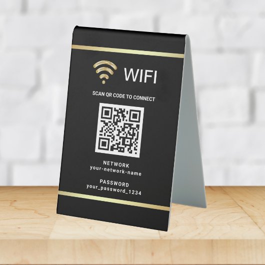 Plaque De Table Code QR personnalisé moderne pour mot de passe de