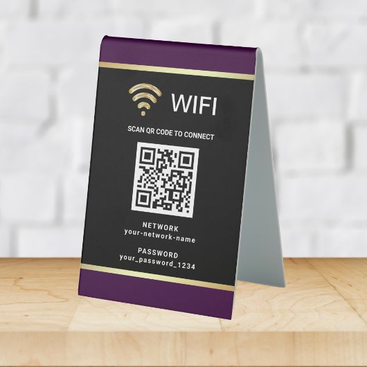 Plaque De Table Code QR personnalisé moderne pour mot de passe de 