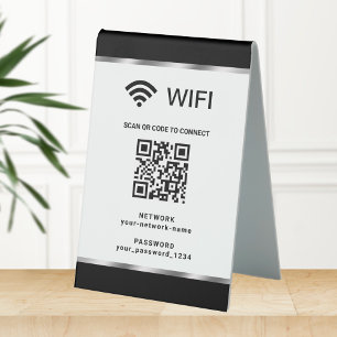 Plaque De Table Code QR personnalisé pour réseau Wifi et mot de pa