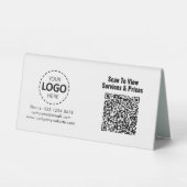 Plaque De Table Code QR personnalisé Prix / Services Table Tente (Recto)
