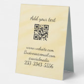 Plaque De Table code QR personnalisé simple ajouter votre nom text (Verso)