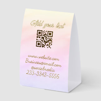 Plaque De Table code QR personnalisé simple ajoutez votre nom text