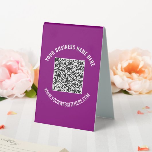 Plaque De Table Code QR personnalisé Texte de table d'affaires Ten (In SItu (Mariage))
