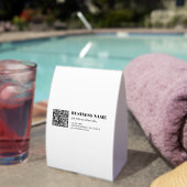 Plaque De Table Code QR personnalisé & Texte rétro-moderne modifia (InVersositu (sur table))