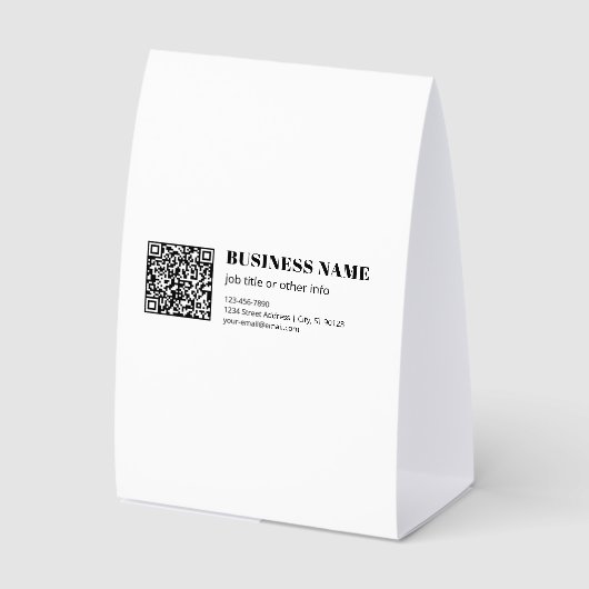 Plaque De Table Code QR personnalisé & Texte rétro-moderne modifia (Recto)
