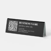 Plaque De Table Code QR personnalisé & Texte rétro-moderne modifia (Recto)