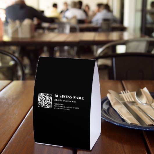 Plaque De Table Code QR personnalisé & Texte rétro-moderne modifia (Insitu (restaurant))