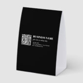 Plaque De Table Code QR personnalisé & Texte rétro-moderne modifia (Verso)