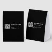 Plaque De Table Code QR personnalisé & Texte rétro-moderne modifia (Recto/verso)