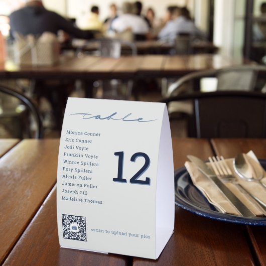 Plaque De Table Code QR pour les photos de mariage & numéro de tab (Insitu (restaurant))