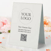 Plaque De Table Code QR promotionnel simple pour logo en ivoire (In SItu (Mariage))