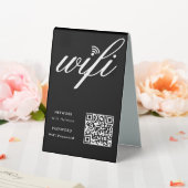 Plaque De Table Code QR réseau Wifi personnalisé noir (In SItu (Mariage))