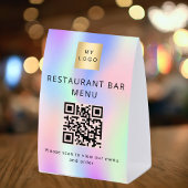 Plaque De Table code QR restaurant café bar scan menu holographiqu