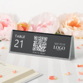 Plaque De Table Code Qr sans contact Logo d'affaires élégant noir (In SItu (Mariage))
