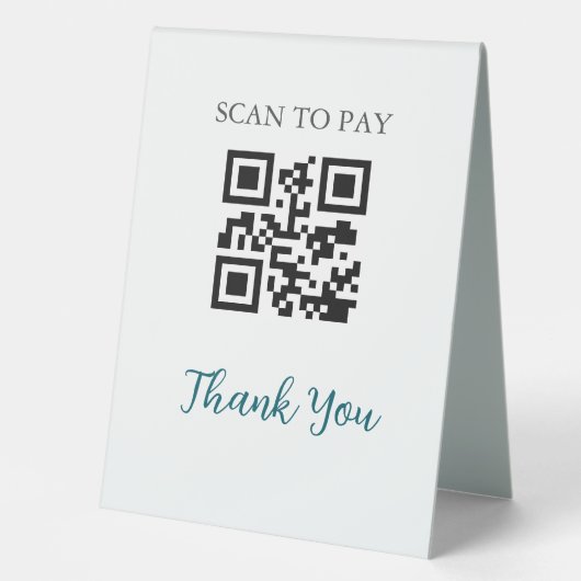 Plaque De Table Code QR sans contact Payable numérisable noir blan (Recto)