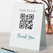 Plaque De Table Code QR sans contact Payable numérisable noir blan (En SItu (Tableau))