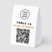Plaque De Table Code QR Scan Pour Commander Numéro de Table de Res (Verso)