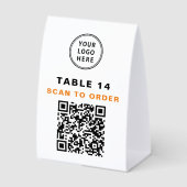 Plaque De Table Code QR Scan Pour Commander Numéro de Table de Res (Recto)
