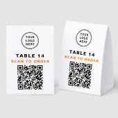 Plaque De Table Code QR Scan Pour Commander Numéro de Table de Res (Recto/verso)