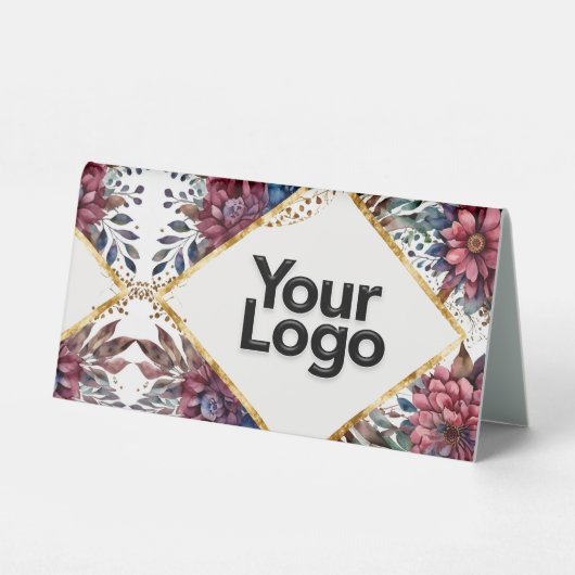 Plaque De Table Code QR Scan Pour Payer Pop-Up Marchand Floral (Verso)