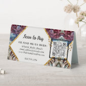 Plaque De Table Code QR Scan Pour Payer Pop-Up Marchand Floral (En SItu (Tableau))