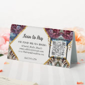 Plaque De Table Code QR Scan Pour Payer Pop-Up Marchand Floral (In SItu (Mariage))