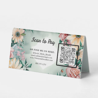 Plaque De Table Code QR Scan Pour Payer Pop-Up Marché Vendeur Flor