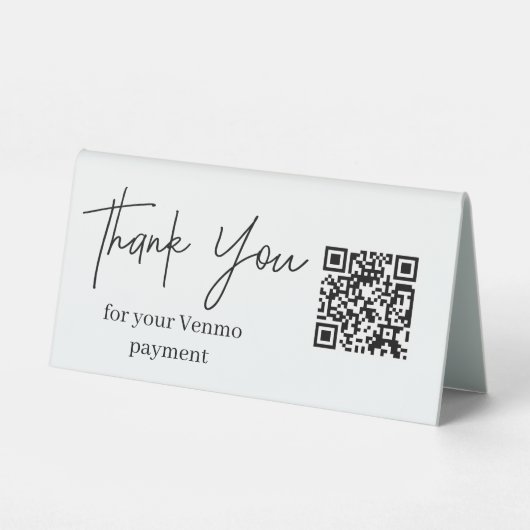 Plaque De Table Code QR Scan to Pay Venmo Table Top Sign (Verso)