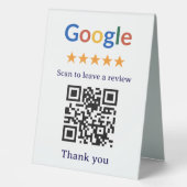 Plaque De Table Code QR simple et professionnel pour les avis Goog (Recto)