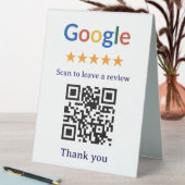 Plaque De Table Code QR simple et professionnel pour les avis Goog (En SItu (Tableau))