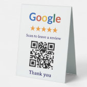 Plaque De Table Code QR simple et professionnel pour les avis Goog (Verso)