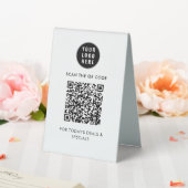 Plaque De Table Code QR simple moderne et logo d'entreprise (In SItu (Mariage))