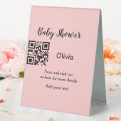 Plaque De Table Code QR simple pour baby shower avec ajout de nom (In SItu (Mariage))