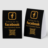 Plaque De Table Code QR 'Suivez-nous sur Facebook' pour les entrep (Recto/verso)