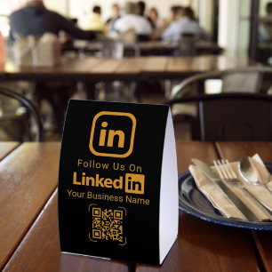 Plaque De Table Code QR Suivez-Nous sur LinkedIn Entreprise