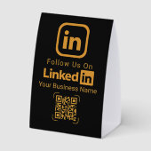 Plaque De Table Code QR Suivez-Nous sur LinkedIn Entreprise (Verso)